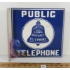 Image 2 : PUBLIC TELEPHONE DBL SIDED METAL FLANGE SIGN