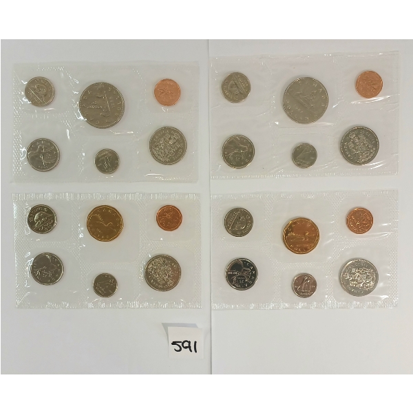 LOT OF 4 - 1986-1989 & 1992 RCM PROOF SETS