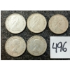 Image 2 : LOT OF 5 - 1963-1968 CDN 25 CENT SILVER COINS