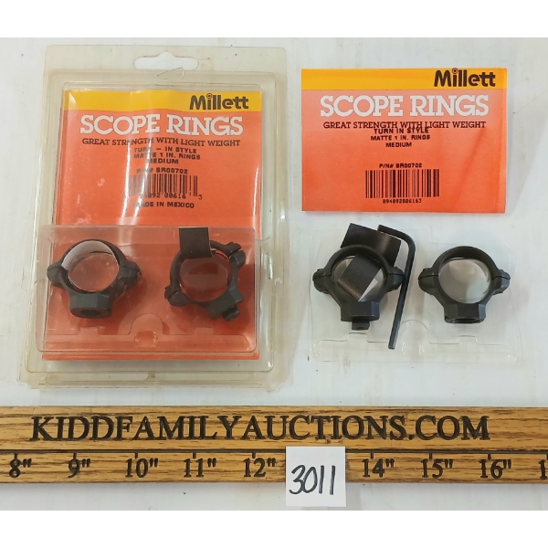 LOT OF 2 - MILLET SCOPE RINGS - MEDIUM TURN-IN STYLE