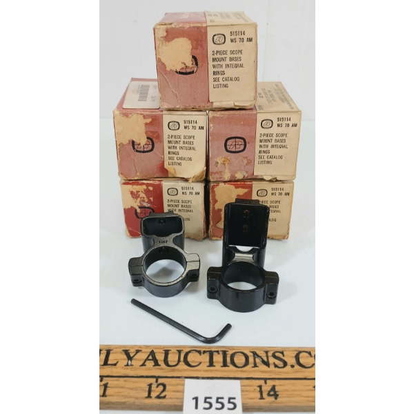 LOT OF 5 - REDFIELD 515114 2-PIECE SCOPE MOUNT BASES
