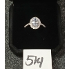 Image 3 : STERLING SILVER & SIMULATED DIAMOND HALO RING - OVAL CUT