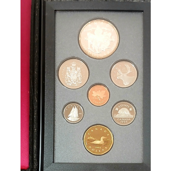 1994 RCM PROOF SET - 25TH ANN. OF LAST RCMP DOG PATROL TEAM