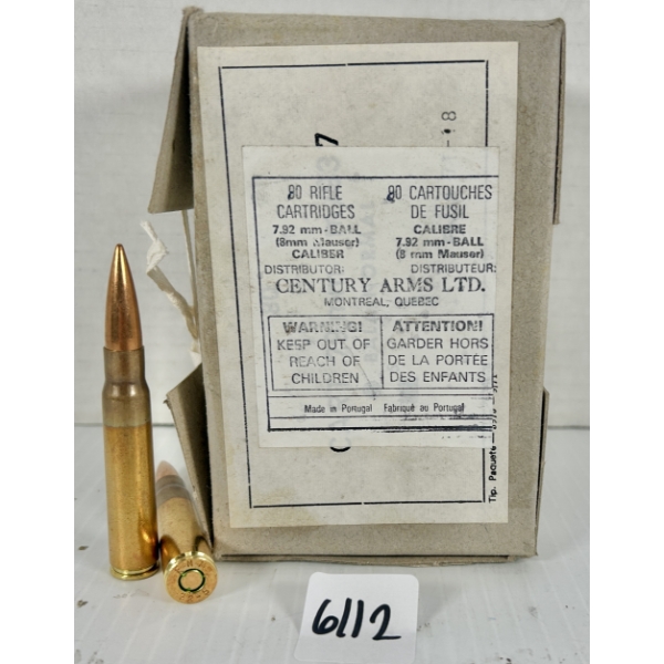 AMMO: 90X FNM 8 MM MAUSER - MILITARY FMJ