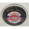 Image 5 : 1958 NHL MONTREAL CANADIENS MARCEL BONIN HOCKEY CARD & PUCK W/ PLAQUE - SIGNED