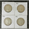 Image 2 : LOT OF 4 - 1953 CDN SILVER 50 CENT COINS