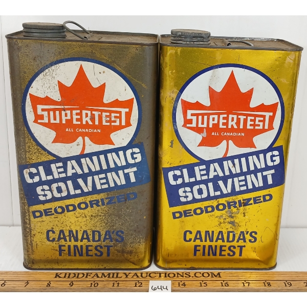 LOT OF 2 - SUPERTEST CLEANING SOLVENT GAL CANS