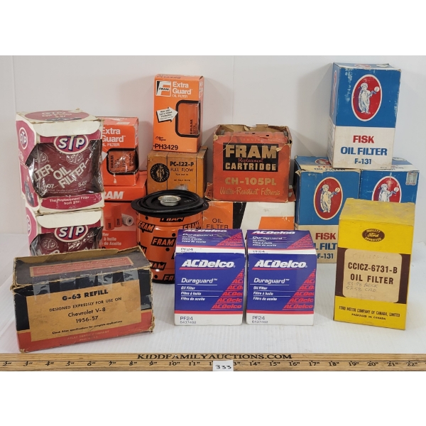 QTY OF OIL FILTERS - INCL STP, FRAM & FISK, ETC.