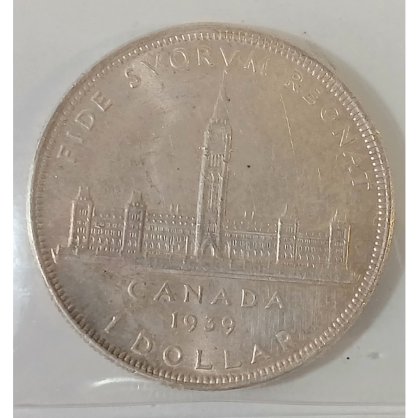 1939 CDN SILVER DOLLAR - ICCS GRADED