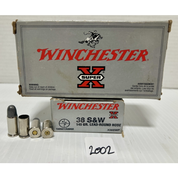 AMMO / BRASS: 70X LIVE & 8X BRASS WINCHESTER .38 S&W - 145 GR LRN