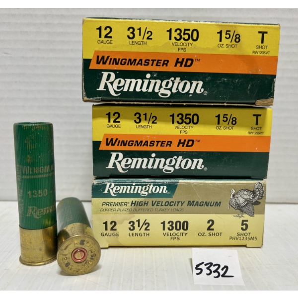 AMMO: 30X REMINGTON 12 GA 3-1/2IN NO5 & T SHOT
