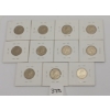 Image 2 : LOT OF 11 - CDN 5 CENT COINS - INCL 1923, 1928 & 1936 ETC