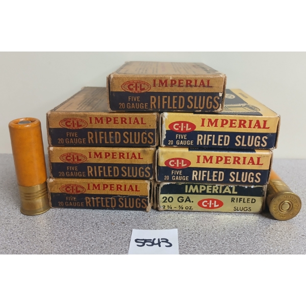 AMMO: 33X IMPERIAL 20GA - 2 1/2 & 2 3/4IN - RF SLUGS - INCL PAPER LABELS