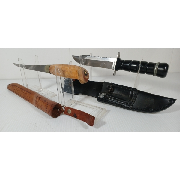 LOT OF 2 - RAPALA MARTTIINI & LIFEKNIFE 420 FILET / HUNTING KNIVES W/ SHEATHS