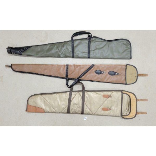 LOT OF 3 - LEATHER LONG GUN CASES