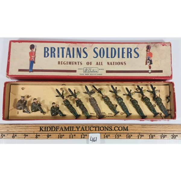BRITAINS SOLDIERS LEAD FIGURES - NO. 1318 BRITISH MACHINE GUNNERS