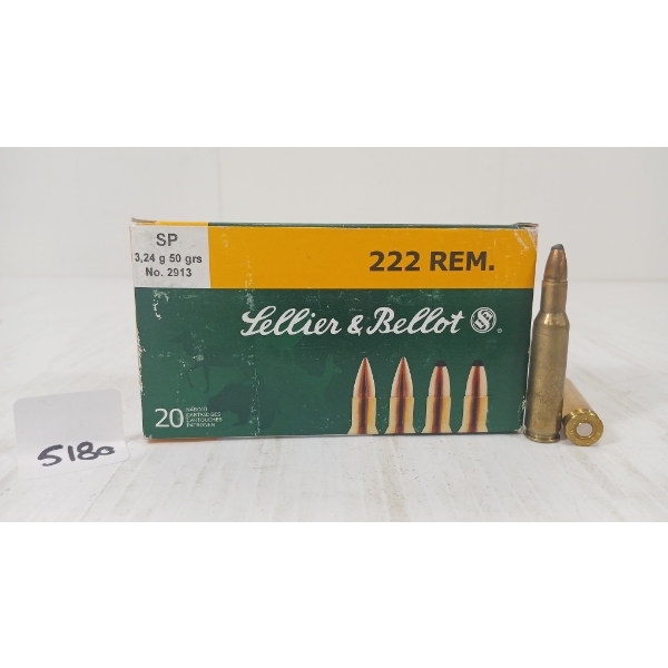 20X SELLIER & BELLOT .222 REM - 50GR - SP