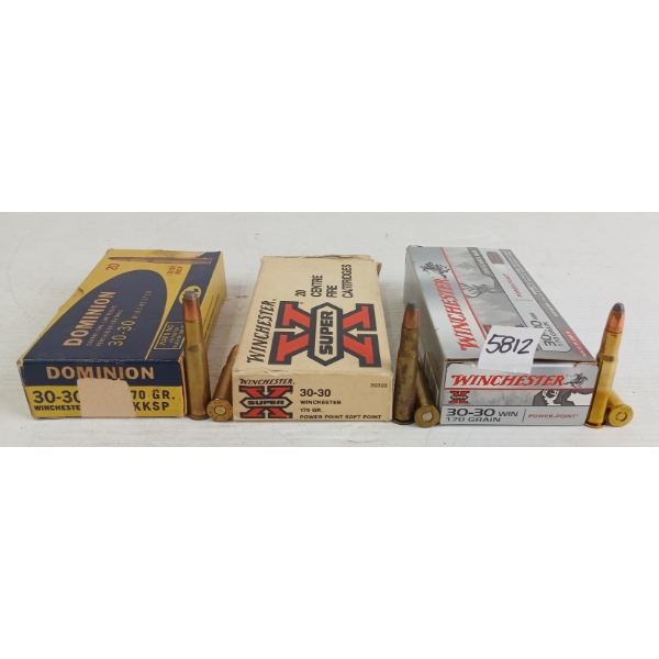 AMMO: 56X DOMINION & WINCHESTER .30-30WIN - 170GR