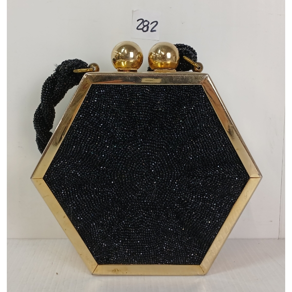 DU BONNETTE BEADED HEXAGON CLUTCH PURSE