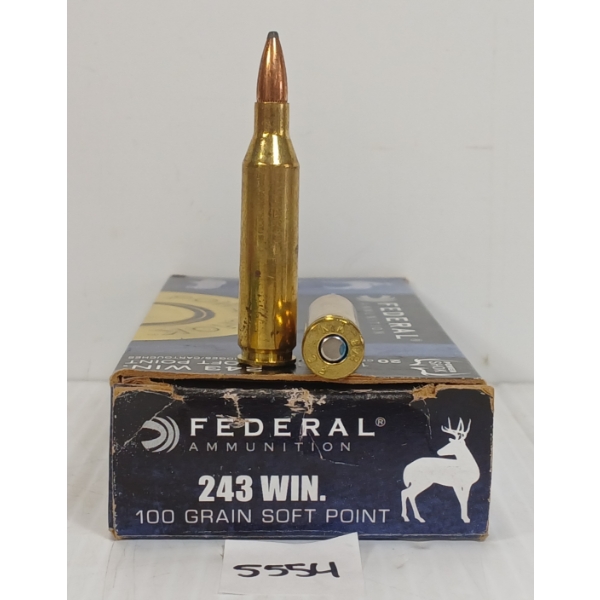 AMMO: 18X FEDERAL .243 WIN - 100GR - SP