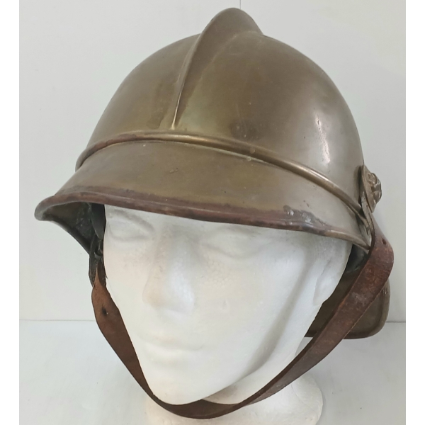 FRENCH ADRIAN-STYLER BRASS FIRE BRIGADE HELMET