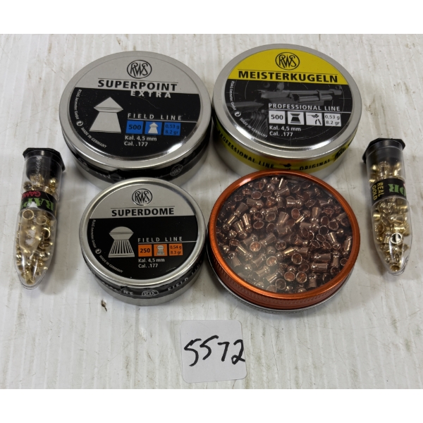 PELLETS: APPROX 1600 X MIXED MFG .177