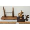 Image 2 : LOT OF 3 - AMMO DISPLAY TRENCH ART, STIRLING ENGINE GATLING GUN MODEL & BRASS PROPELLER