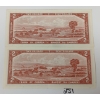 Image 2 : LOT OF 2 - 1954 CDN $2 BANKNOTES