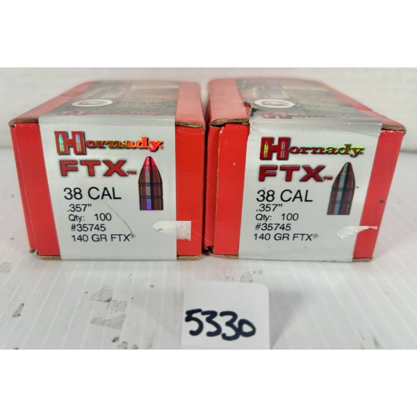 BULLETS: 200X HORNADY .38 CAL 140 GR POLY TIP