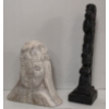 Image 1 : LOT OF 2 - STAGHEAD CARVING & MINIATURE TOTEM POLE
