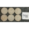 Image 2 : LOT OF 6 - 1950-1965 CDN 25 CENT COINS
