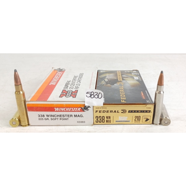 AMMO: 40X WINCHESTER & FEDERAL .338WIN MAG - 210 & 225GR