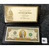 Image 1 : 2003-A US $2 BANKNOTE - 24K GOLD LEAF