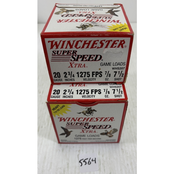 AMMO: 75 X WINCHESTER 20 GA 2 3/4 INCH NO 7 1/2