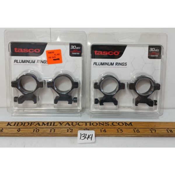 LOT OF 2 - TASCO 30 MM MED ALUMINUM SCOPE RINGS