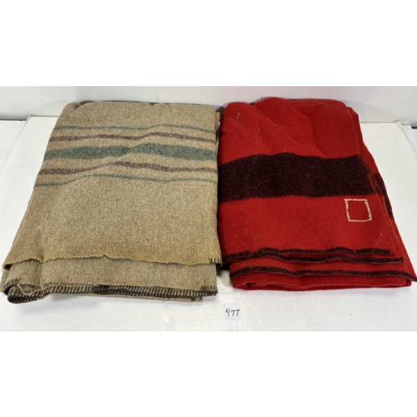 LOT OF 2 - WOOL BLANKETS 