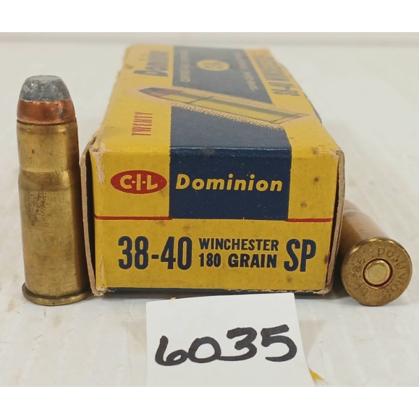 AMMO: 20X CIL DOMINION .38-40 WIN - 180GR - SP