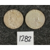 Image 2 : LOT OF 2 - 1961 & 1963 BENJAMIN FRANKLIN SILVER HALF DOLLARS