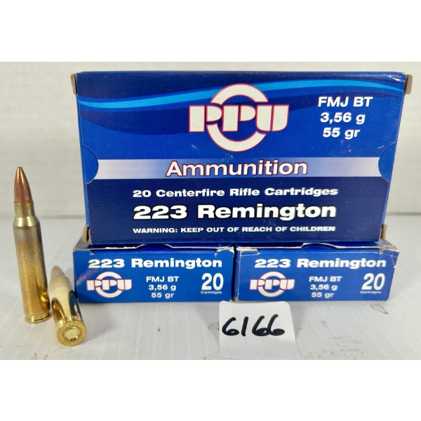 AMMO: 60X PPU .223 REM 55GR. FMJ 