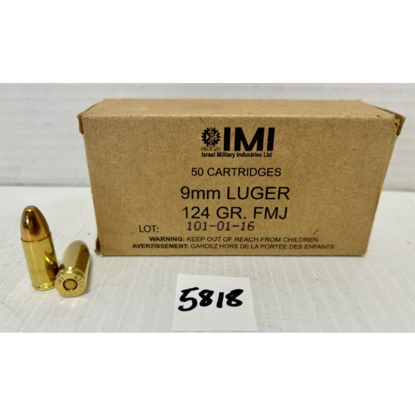 AMMO: 40X IMI 9MM 124GR. FMJ 