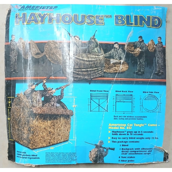 LOT OF 5 - AMERISTEP HAYHOUSE POP-UP BLIND, THERMAREST, SELF-INFLATABLE MATTRESS & TREKK VOYAGEUR