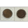 Image 2 : LOT OF 2 - 1854 & 1857 BANK OF UPPER CANADA LARGE PENNIES - INCL UNCIRCULATED