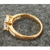 Image 3 : GOLD PLATED & SIMULATED DIAMOND RING - PRINCESS CUT