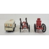 Image 5 : LOT OF 2 - CAST IRON HORSE DRAWN FIRE WAGON & MIMIC TOYS TIN FRICTION AMBULANCE 
