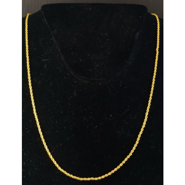 14K GOLD PLATED TWISTED ROPE NECKLACE