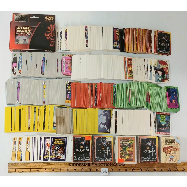 JOB LOT - COLLECTIBLE CARDS - BATMAN, STAR WARS, G.I. JOE, BEETLEJUICE, TMNT, DC COMICS, ETC