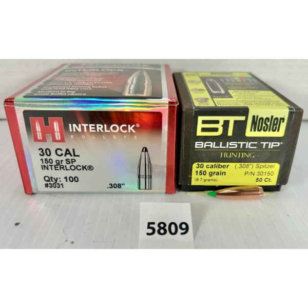 BULLETS: APPROX 140X .30 CAL - 150 GR SP & POLY TIP