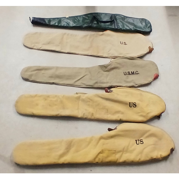 LOT OF 5 - SOFT GUN CASES - INCL U.S.M.C., ETC