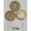 Image 2 : LOT OF 3 - CDN 50 CENT SILVER PCS - INCL 1917 & 1940