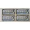 Image 1 : LOT OF 4 - CDN 1954 $5 BANKNOTES